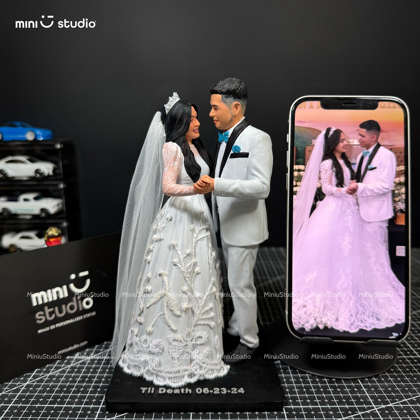 Personalized Bride and Groom Figurine - Handmade Couple Sculpture - Unique Wedding Gift Idea