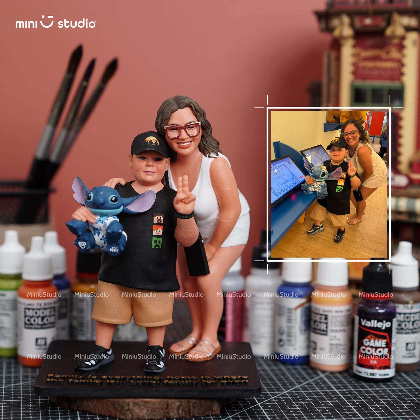 Custom Family Figurine - Personalized 3D Printed Sculpture - Handmade Family Portrait Gift from Photo