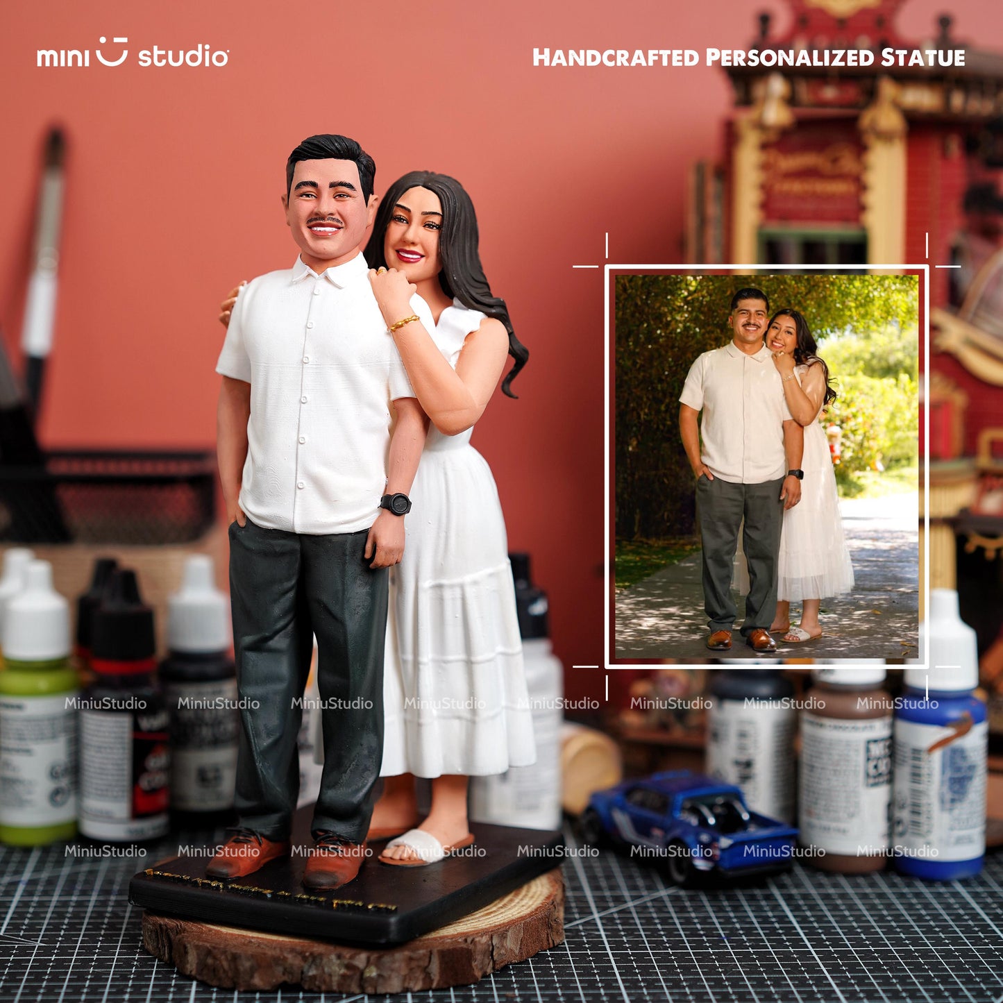 Personalized Couple Figurine: Handmade Unique Wedding Gift