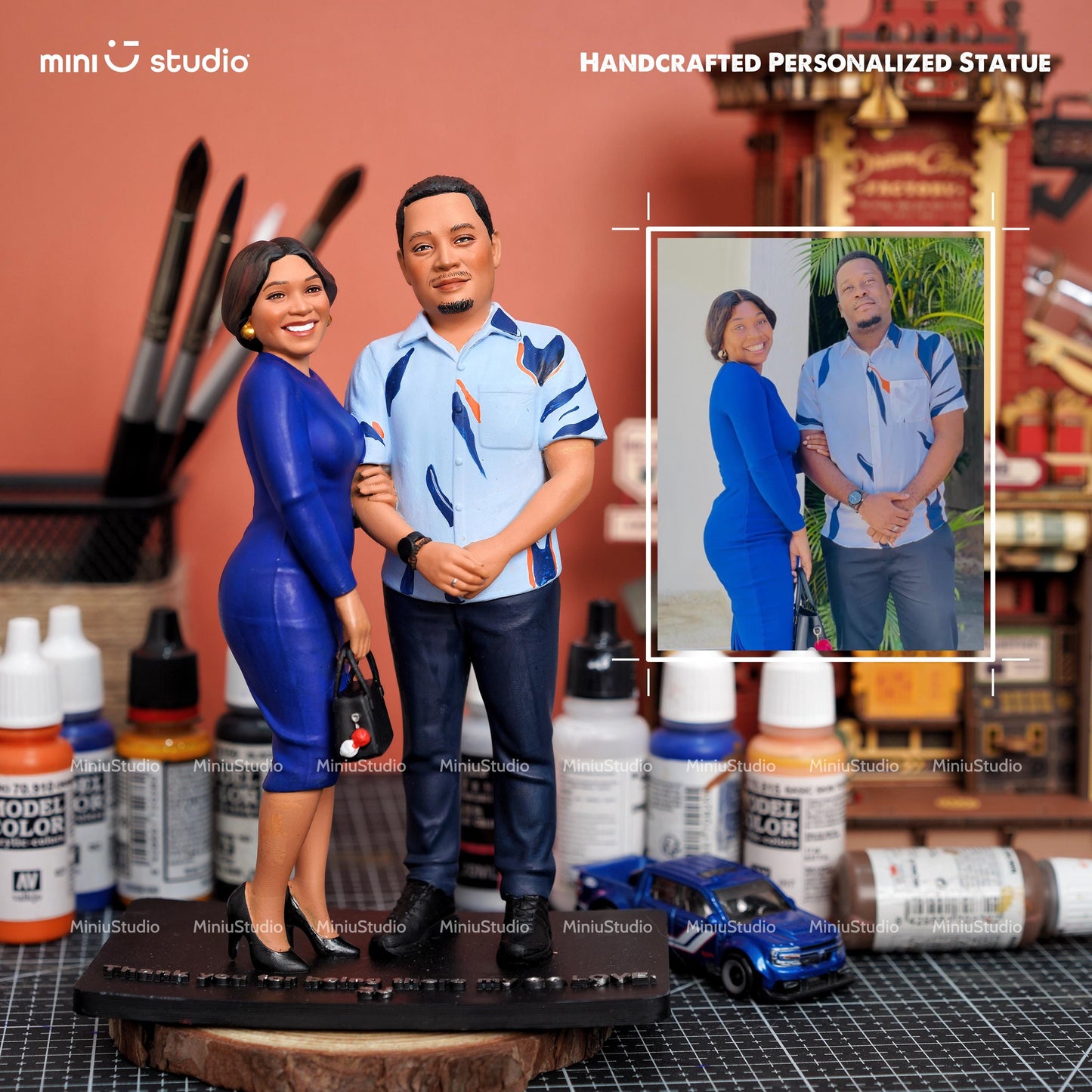 Custom 3D Couple Figurine - Anniversary Gift - Personalized Romantic Sculpture from Your Photo