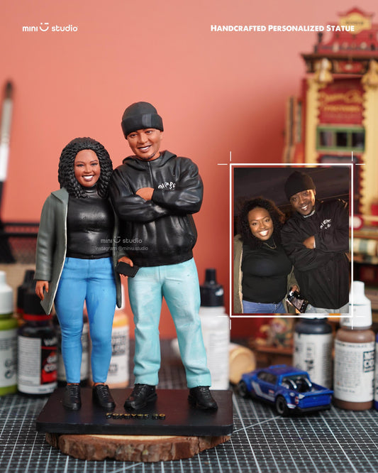 Personalized 3D Printed Portrait Statue: Custom Memorial Figurine for Weddings, Anniversaries & Birthdays