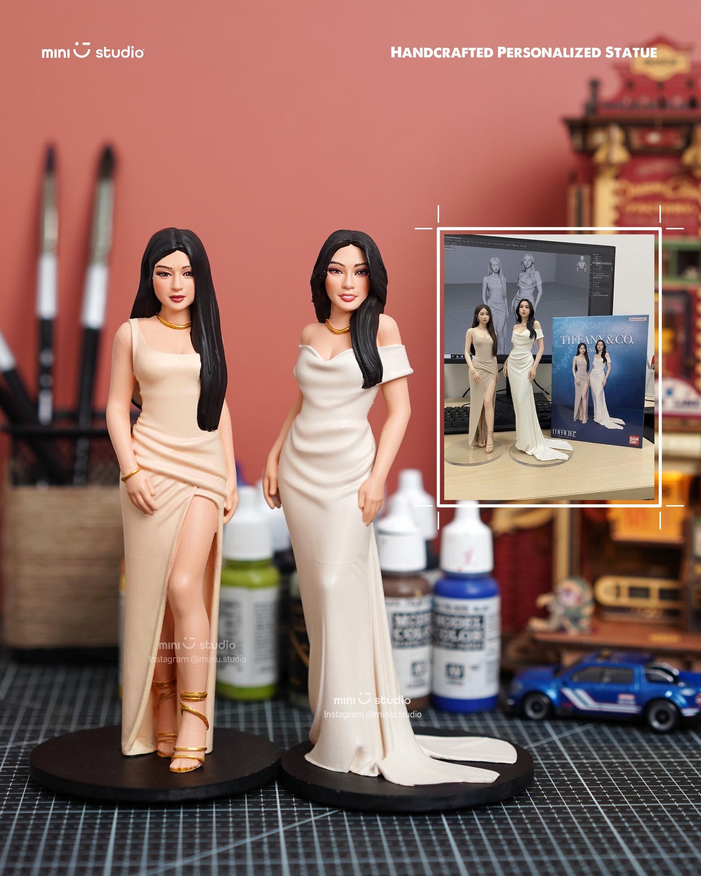 Personalized 3D Printed Portrait Statue: Custom Memorial Figurine for Weddings, Anniversaries & Birthdays