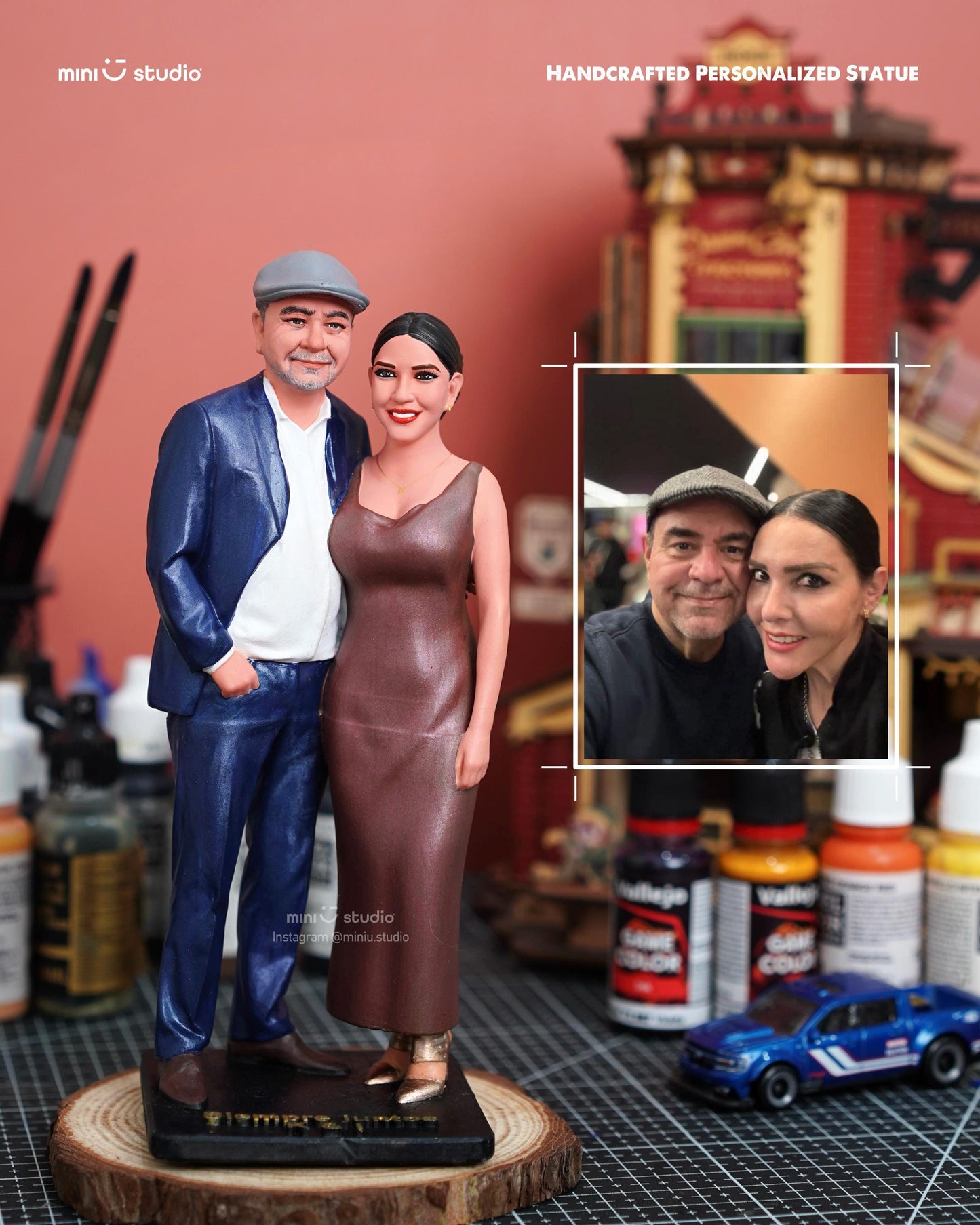 Personalized 3D Printed Portrait Statue: Custom Memorial Figurine for Weddings, Anniversaries & Birthdays