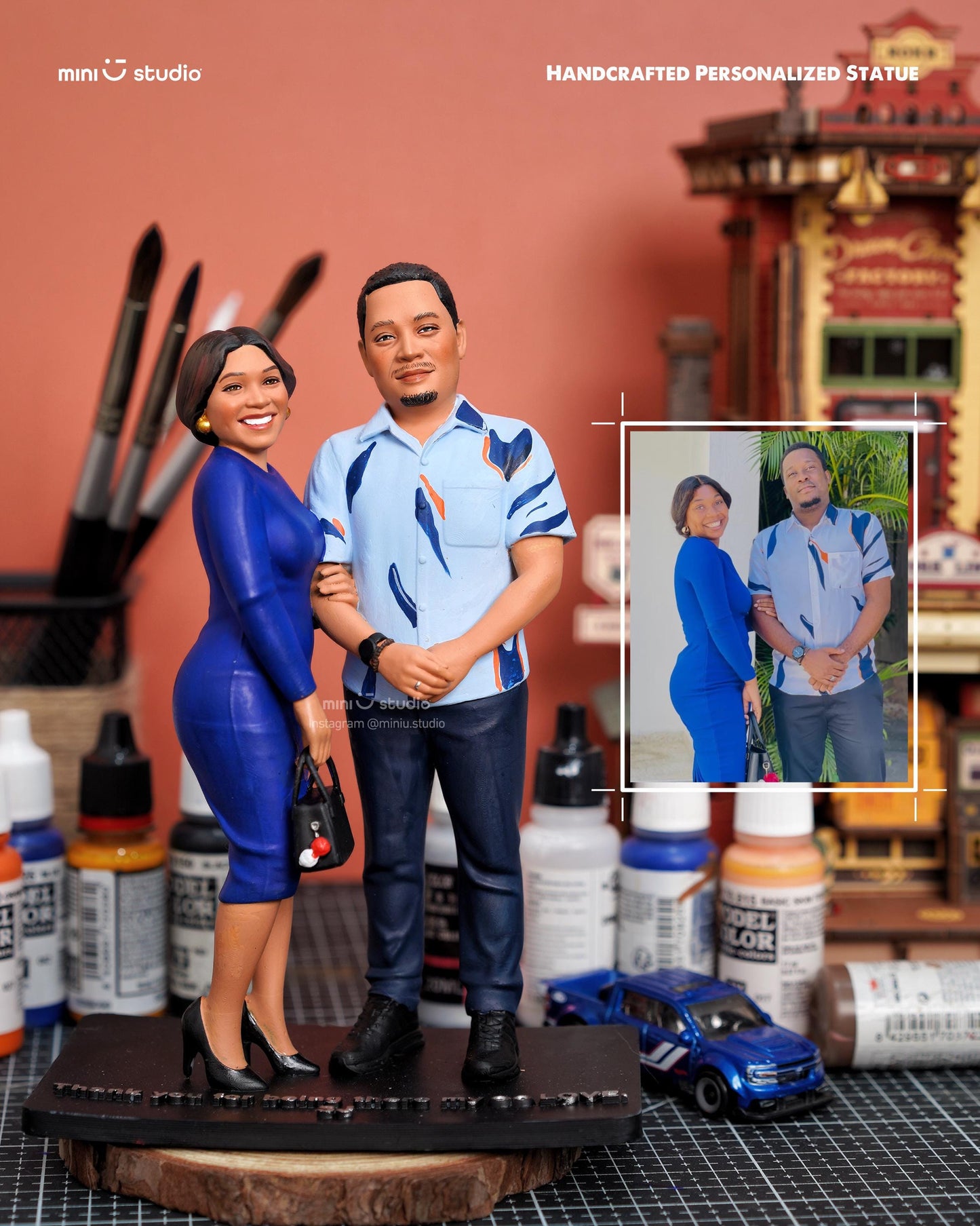 Personalized 3D Printed Portrait Statue: Custom Memorial Figurine for Weddings, Anniversaries & Birthdays
