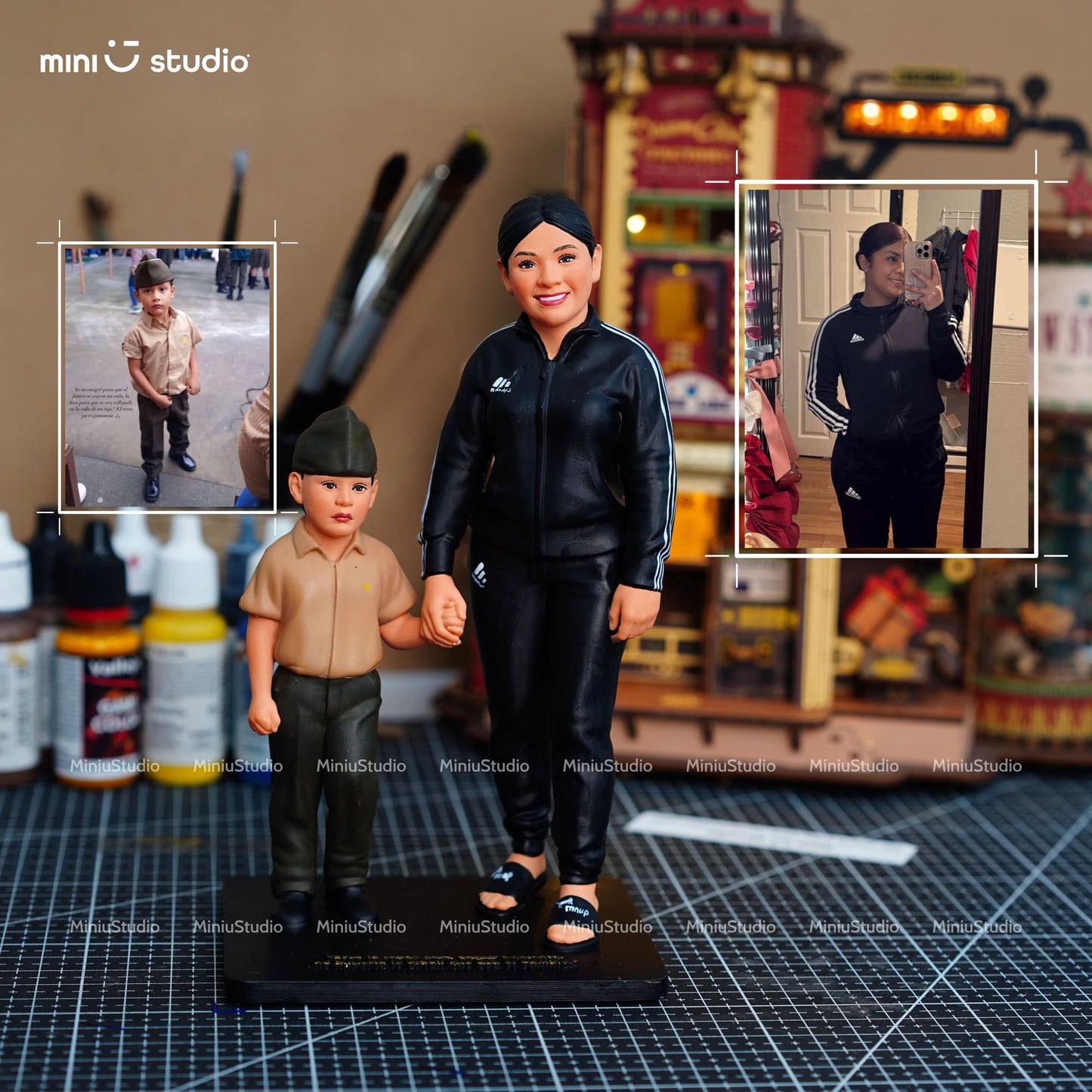 Custom Family Figurine - Personalized 3D Printed Sculpture - Handmade Family Portrait Gift from Photo