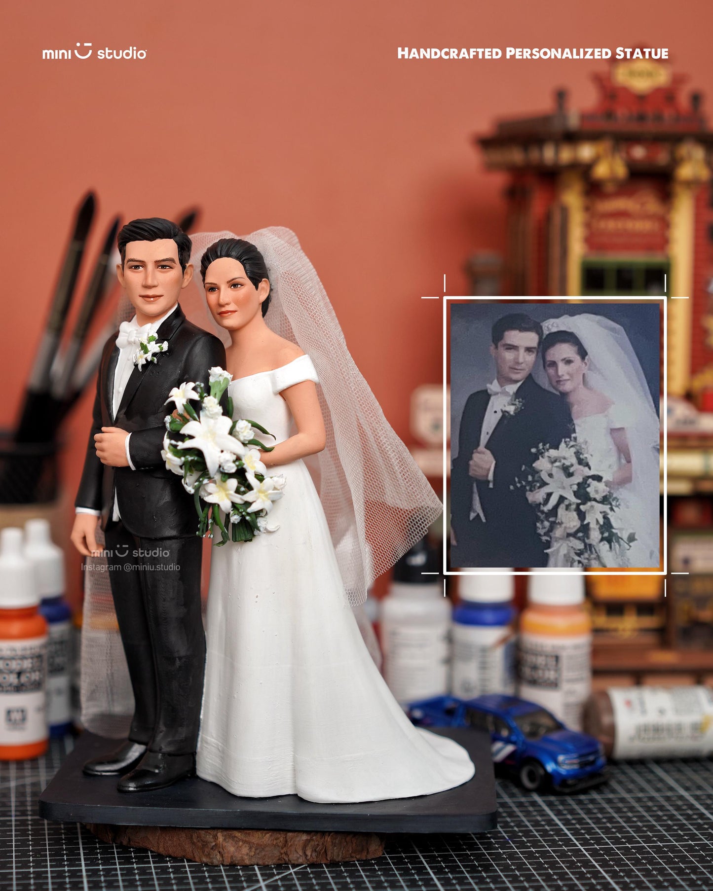 Personalized 3D Printed Portrait Statue: Custom Memorial Figurine for Weddings, Anniversaries & Birthdays