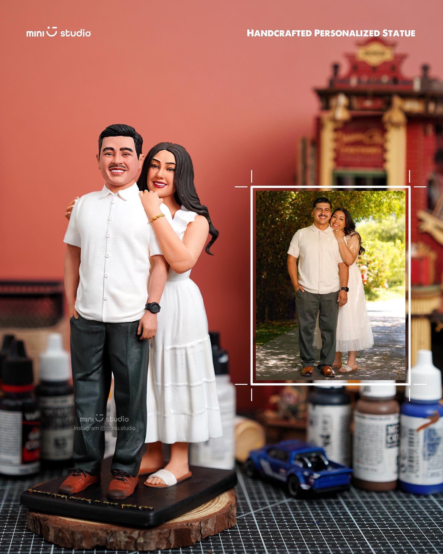 Personalized 3D Printed Portrait Statue: Custom Memorial Figurine for Weddings, Anniversaries & Birthdays